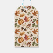 秋自然オレンジウォーターカラーパンプキンメープル離れズ ギフトタグ (裏面)