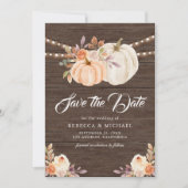 秋自然フローラパンプキンバーンウッド結婚ズ セーブザデート (正面)