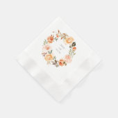 秋自然フローラリース結婚ズ 縁ありカクテルナプキン (角)