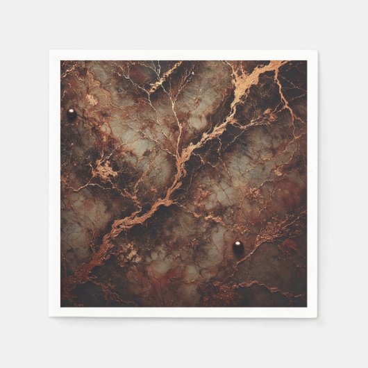 秋自然ブラウン大理石テクスチャデカップナプキン スタンダードカクテルナプキン (正面)
