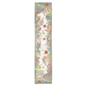 秋自然リス葉きのこ鳥林 ショートテーブルランナー (正面)