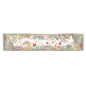 秋自然リス葉きのこ鳥林 ショートテーブルランナー (横)