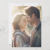 秋自然ロマンチック婚約パーティ写真 招待状 (裏面)