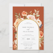 秋自然植物性フローラアーチ結婚枠 招待状 (正面)