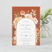 秋自然植物性フローラアーチ結婚枠 招待状 (スタンド正面)