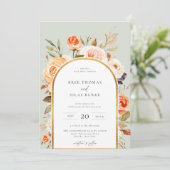 秋自然植物性フローラアーチ結婚枠 招待状 (スタンド正面)