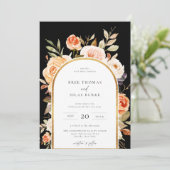 秋自然植物性フローラアーチ結婚枠 招待状 (スタンド正面)