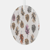 秋自然:トレンディーヴィンテージシームレス。 ガラスオーナメント (正面左)