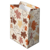 秋自然、秋のメープルリーフ感謝祭 ミディアムペーパーバッグ (裏面アングル)