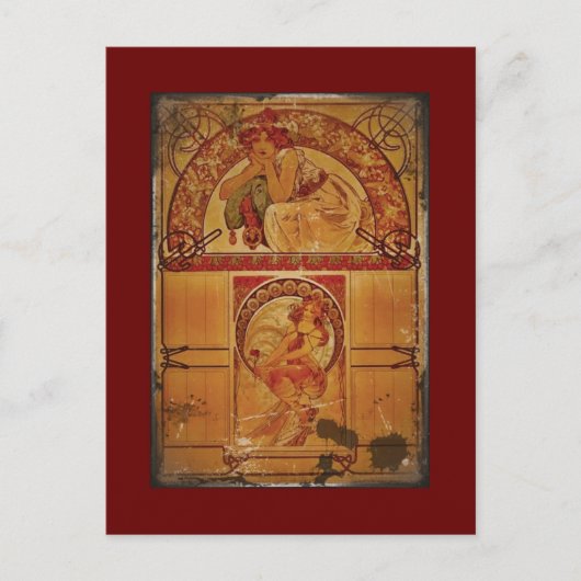 秋色に輝く二人の少女 ポストカード (正面)