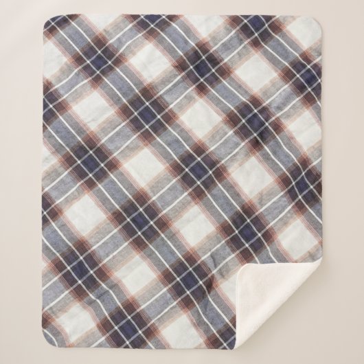 秋色のギンガムエコ綿。  シェルパブランケット (正面)