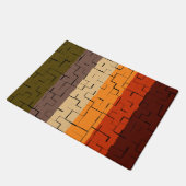 秋色のストライプ ドアマット (アングル)