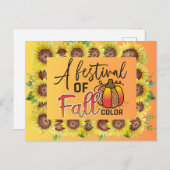 秋色のフェスティバル秋の感謝祭 ポストカード (正面/裏面)