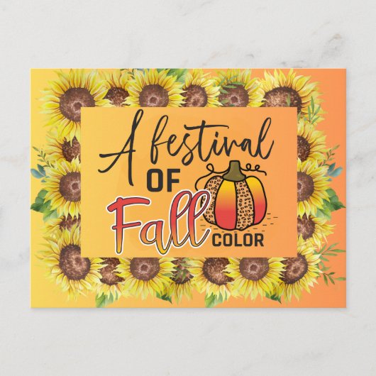 秋色のフェスティバル秋の感謝祭 ポストカード (正面)