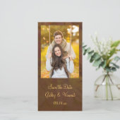 秋色のメープル葉の結婚式日付を保存 セーブザデート (スタンド正面)