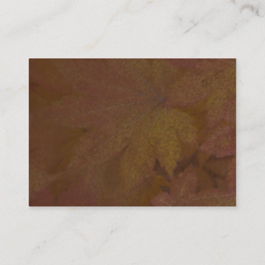 秋色のメープル葉ズウェディングレセプションカード エンクロージャーカード (裏面)