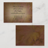 秋色のメープル葉ズウェディングレセプションカード エンクロージャーカード (正面/裏面)