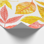 秋色の水彩カラフル ラッピングペーパー (角)