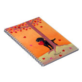 秋色の黒のラブラドール ノートブック (右側)