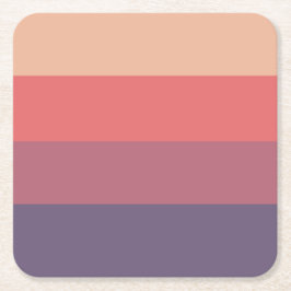 秋色ストライプの色 –  スクエアペーパーコースター
