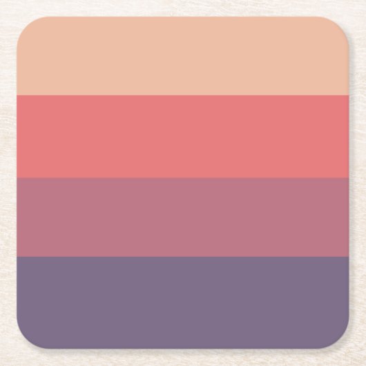 秋色ストライプの色 –  スクエアペーパーコースター (正面)