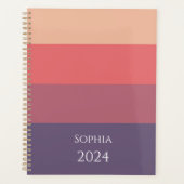 秋色ストライプの色 –  プランナー手帳 (正面)