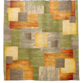 秋色ブロック シャワーカーテン (正面)