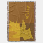 秋色ブロック スローブランケット (正面縦)