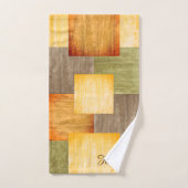 秋色ブロック バスタオルセット (ハンドタオル)