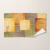 秋色ブロック バスタオルセット (ハンドタオル)