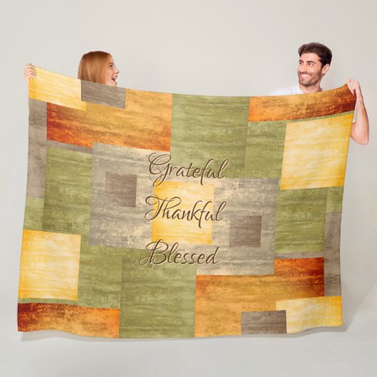 秋色ブロック フリースブランケット (インサイチュ)