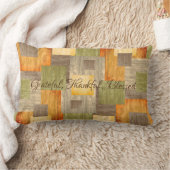 秋色ブロック ランバークッション (ブランケット)