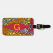 秋色幾何モザイクモカスタムノグラム ラゲッジタグ (正面横)