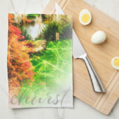 秋色紅色ティータオル キッチンタオル (四つ折り)