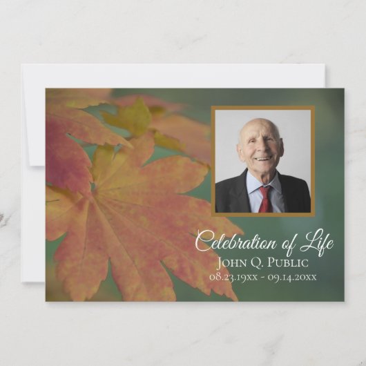 秋色離れのお祝い 招待状 (正面)