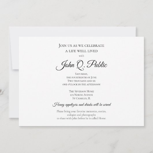 秋色離れ付き葬式パーティー 招待状 (裏面)