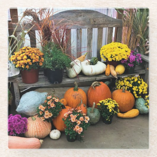 秋色 ガラスコースター (正面)