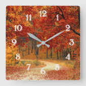 秋色 スクエア壁時計 (正面)