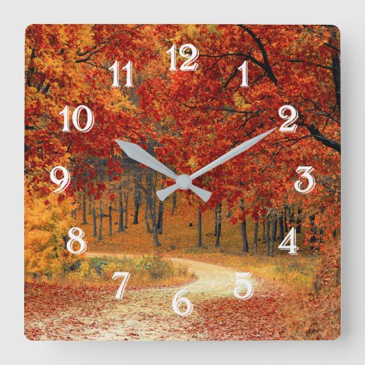 秋色 スクエア壁時計 (正面)