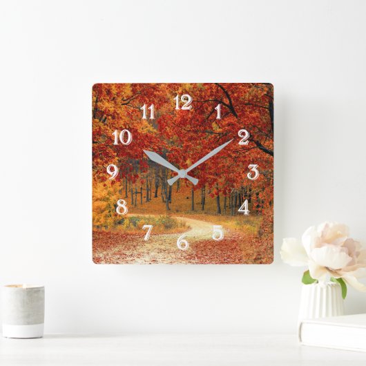 秋色 スクエア壁時計 (ホーム)