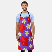 秋色。抽象芸術シームレスな手の型 エプロン (着用した状態)