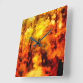 秋色 |抽象芸術横 スクエア壁時計 (傾斜)
