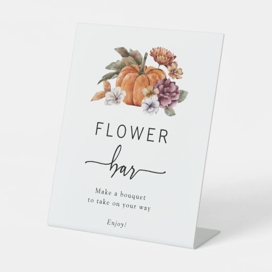 秋花バー標識 台座サイン (正面)