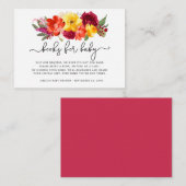 秋花ブックリクエスト赤ちゃんシャワー エンクロージャーカード (正面/裏面)