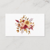 秋花レシピ要求ブライダルシャワー 名刺 (裏面)