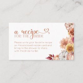 秋花レシピ要求ブライダルシャワー 名刺