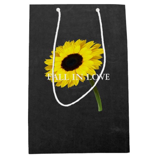 秋花嫁ひまわり結婚式抱き枕 ミディアムペーパーバッグ (正面)