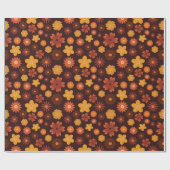 秋花模様と秋開花シームレス誕生日 ラッピングペーパー (フラット)