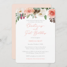 秋花模様ガール《キリスト教》洗礼式や命名式1st誕生日パーティー