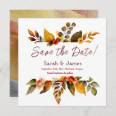 秋花模様セーブ・ザ・デート案内 セーブザデート (正面/裏面)